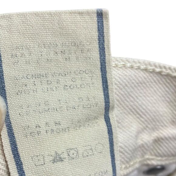 B SIDES Jeans WMNS 28 x 26” Beige Relaxed‎ Lasso Wide Leg USA Button Fly $425 - Picture 10 of 13